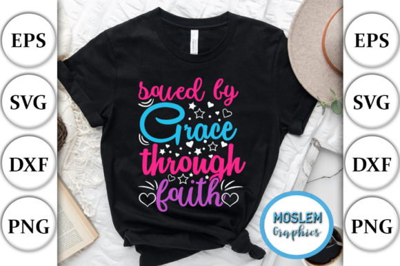Easter SVG Design, Saved Grace Through: A Faith-Filled Embroidery Asset