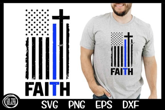 Reviewing Faith Flag Blue Line Police Flag SVG Cut for Real Embroidery Projects